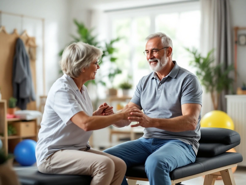 جلسه کاردرمانی سکته مغزی برای فرد مسن