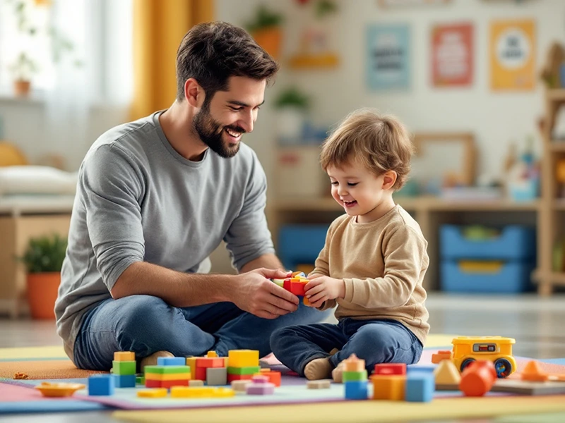 کاردرمانگر در جلسه کاردرمانی کودک