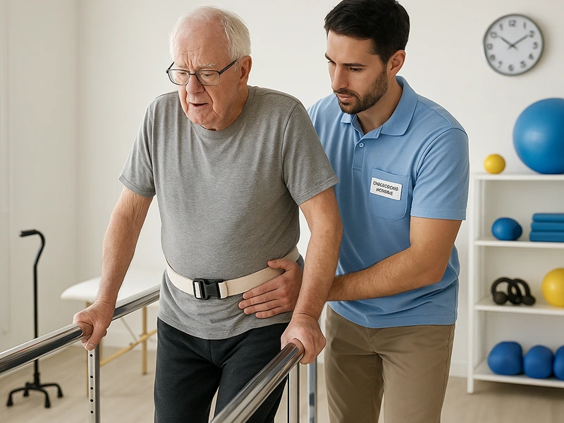 فرد مسن در جلسه کاردرمانی ضایعه نخاعی