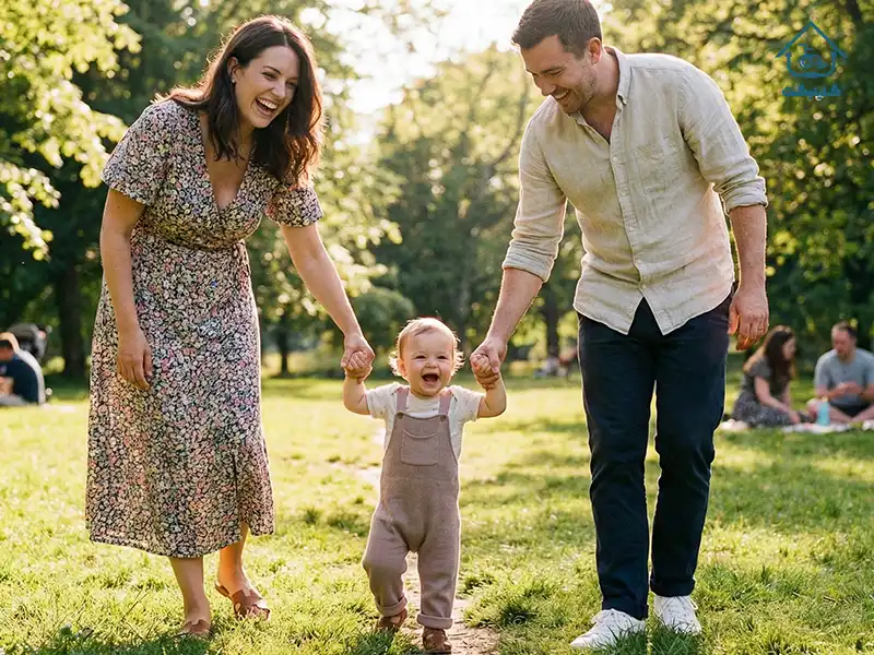 تمرین ایستادن نوزاد